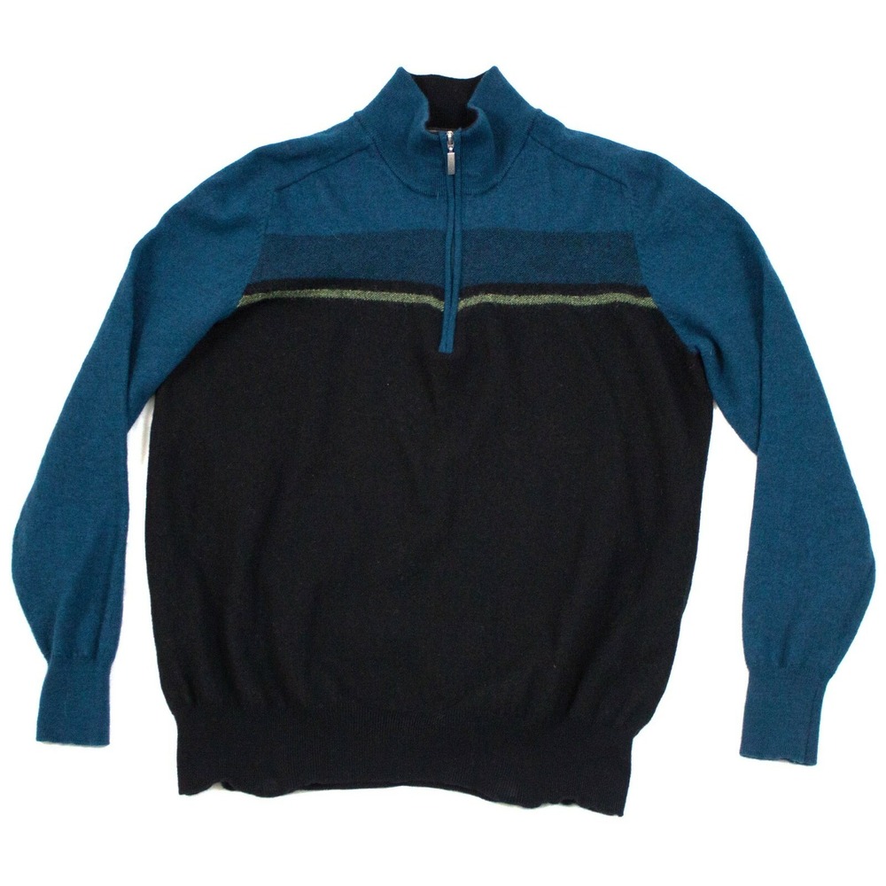 Carnoustie Long Sleeve‎ Merino Wool Zip Pullover Sweater Size Large